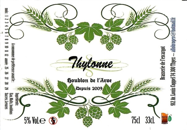 Etiquette BRASSERIE DE L'ESCARGOT 52