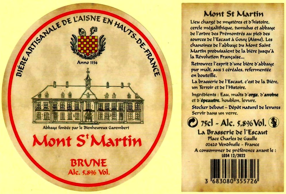 etiquette BRASSERIE DE L'ESCAUT 08