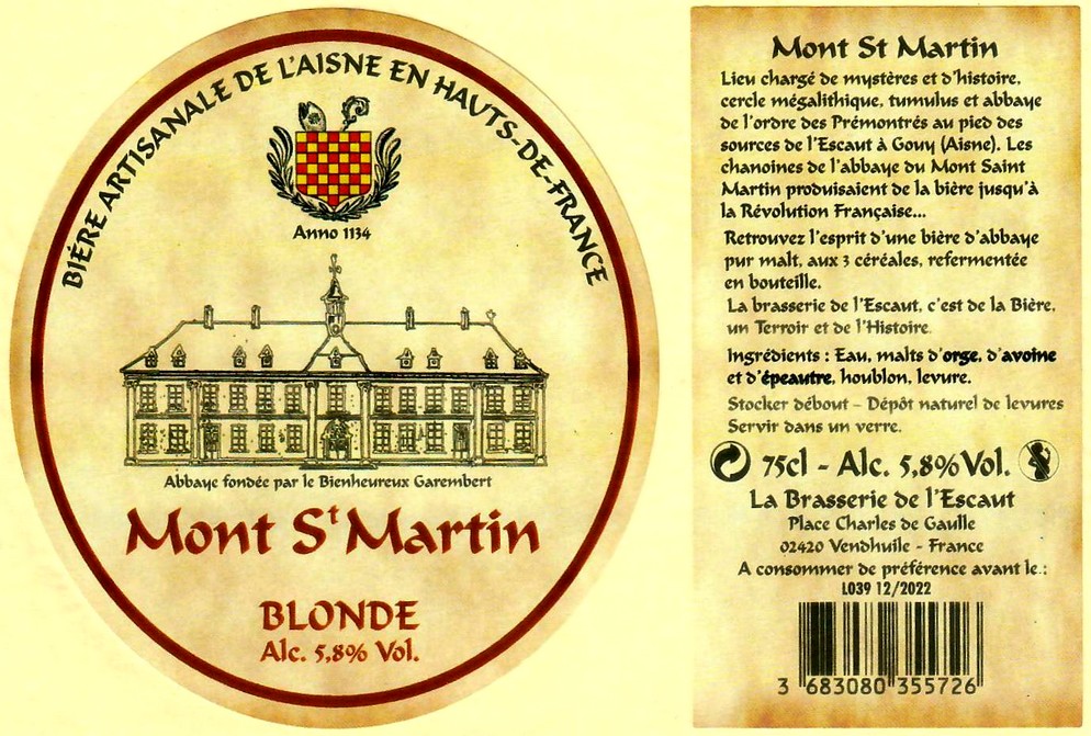 etiquette BRASSERIE DE L'ESCAUT 11