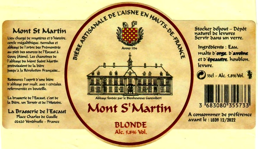 etiquette BRASSERIE DE L'ESCAUT 14