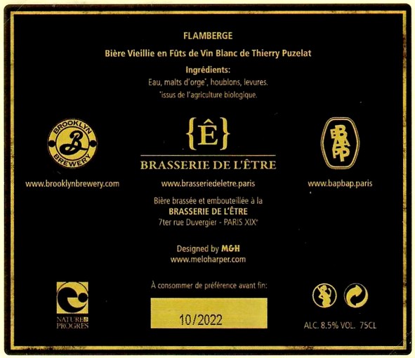 Etiquette BRASSERIE DE L'ETRE 29B