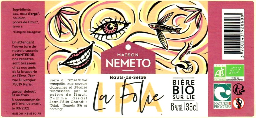 Etiquette BRASSERIE DE L'ETRE 43