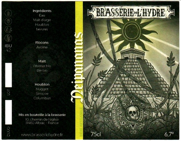 etiquette BRASSERIE DE L'HYDRE 01