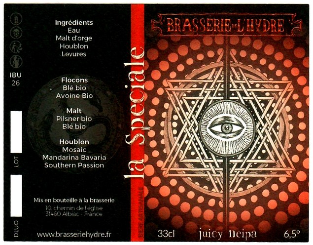 etiquette BRASSERIE DE L'HYDRE 06