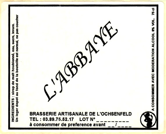 etiquette BRASSERIE DE L'OCHSENFELD 01