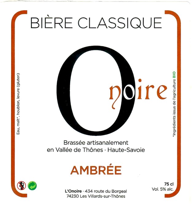 Etiquette BRASSERIE DE L'ONOIRE 01