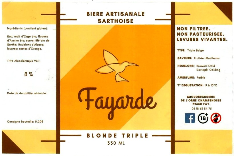 Etiquette BRASSERIE DE L'ORNE CHAMPENOISE 01