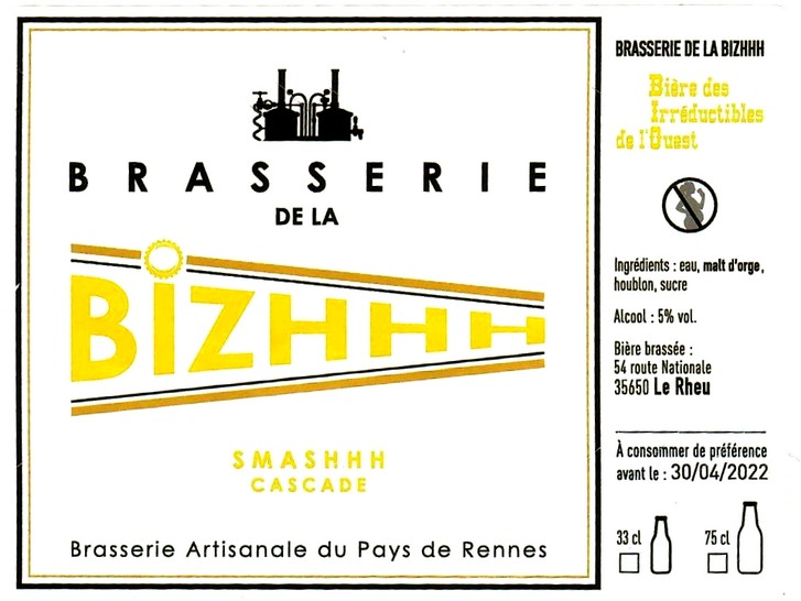 etiquette BRASSERIE DE LA BIZHHH 01