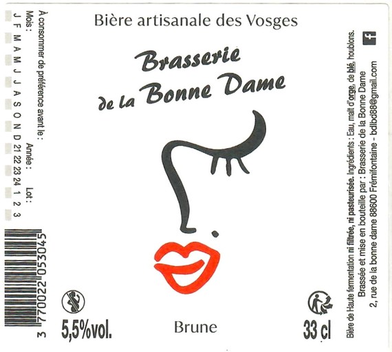 Etiquette BRASSERIE DE LA BONNE DAME 06