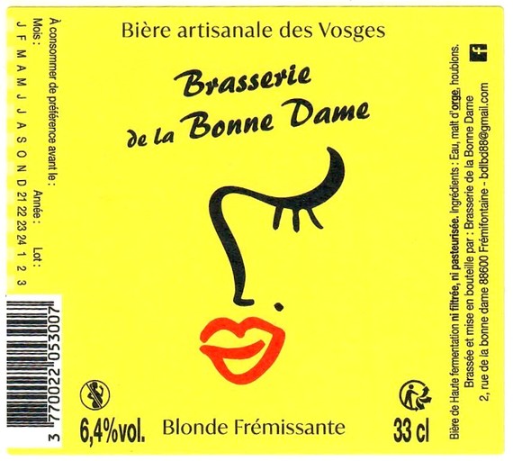 Etiquette BRASSERIE DE LA BONNE DAME 07