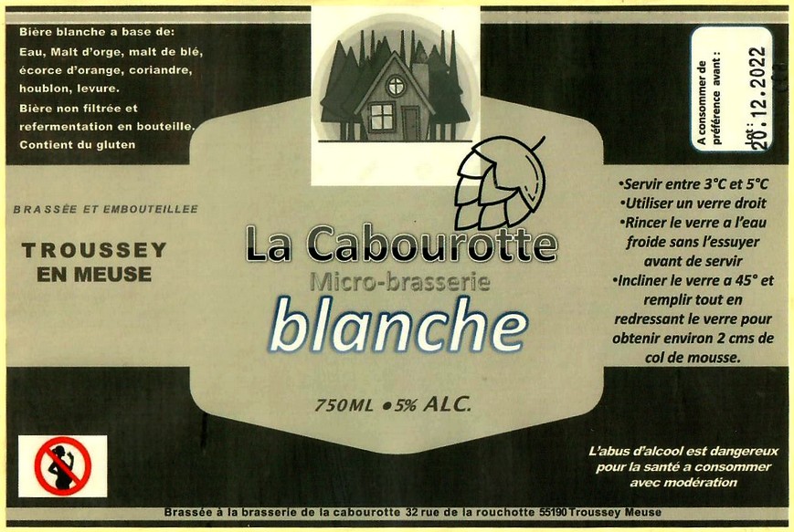 Etiquette BRASSERIE LA CABOUROTTE 07