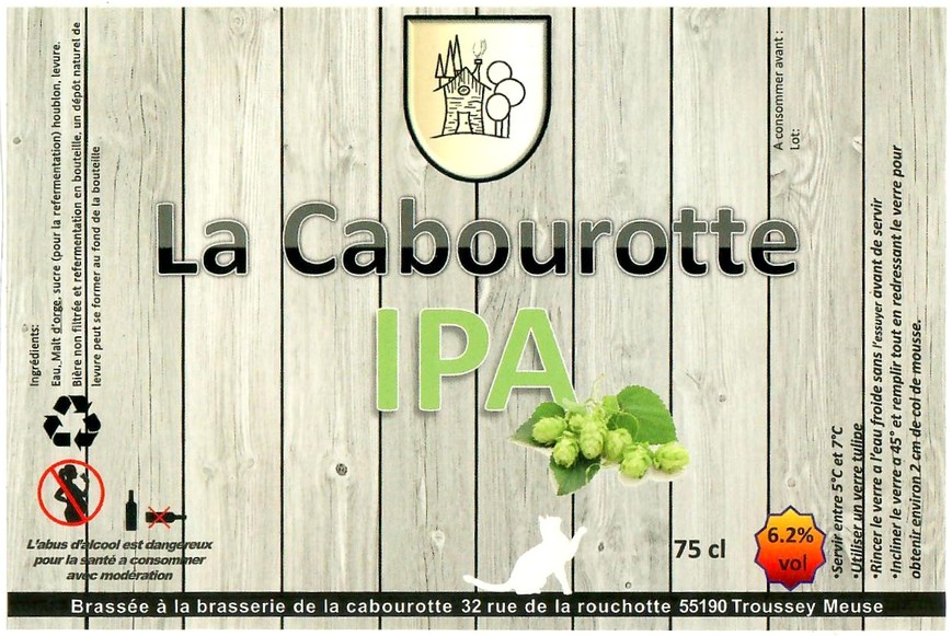 Etiquette BRASSERIE LA CABOUROTTE 14