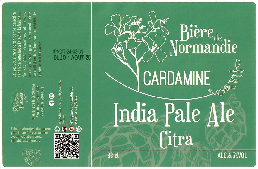 Etiquette BRASSERIE DE LA CARDAMINE 06