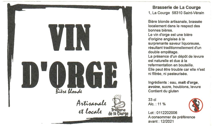 Etiquette BRASSERIE DE LA COURGE 10