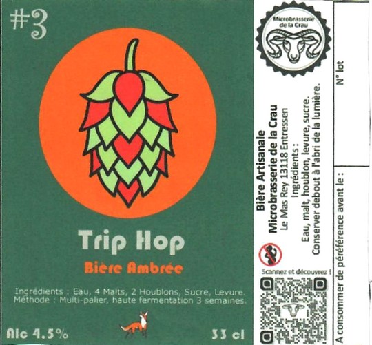 etiquette BRASSERIE DE LA CRAU 04