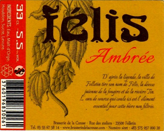 Etiquette BRASSERIE DE LA CREUSE 16