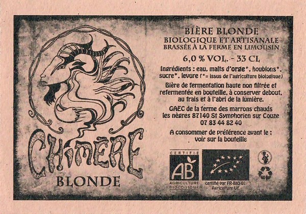 Etiquette BRASSERIE FERME DES MARRONS CHAUDS 06