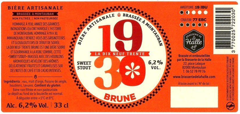 Etiquette BRASSERIE DE LA HALLE 02