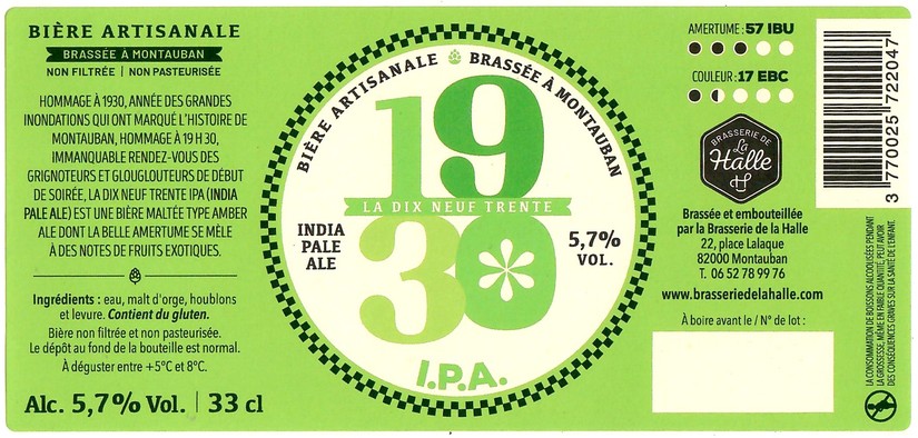 Etiquette BRASSERIE DE LA HALLE 03