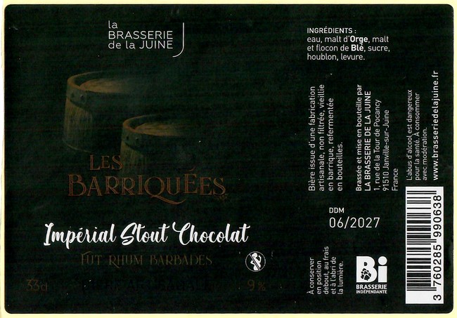 Etiquette BRASSERIE DE LA JUINE 15