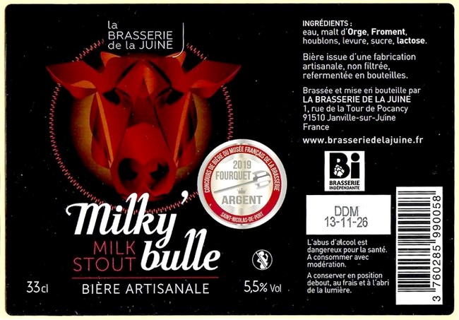 Etiquette BRASSERIE DE LA JUINE 19