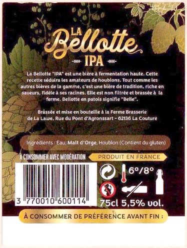 Etiquette BRASSERIE DE LA LAWE 01B