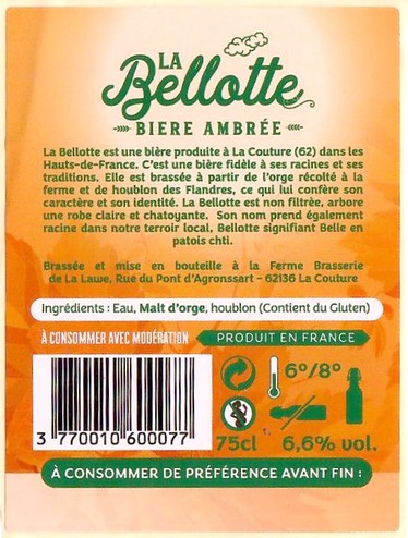 Etiquette BRASSERIE DE LA LAWE 06B