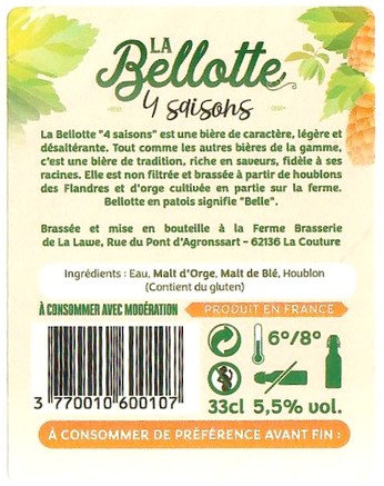 Etiquette BRASSERIE DE LA LAWE 10B