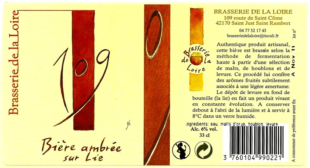 BRASSERIE DE LA LOIRE 12 etiquette BRASSERIE DE LA LOIRE 12