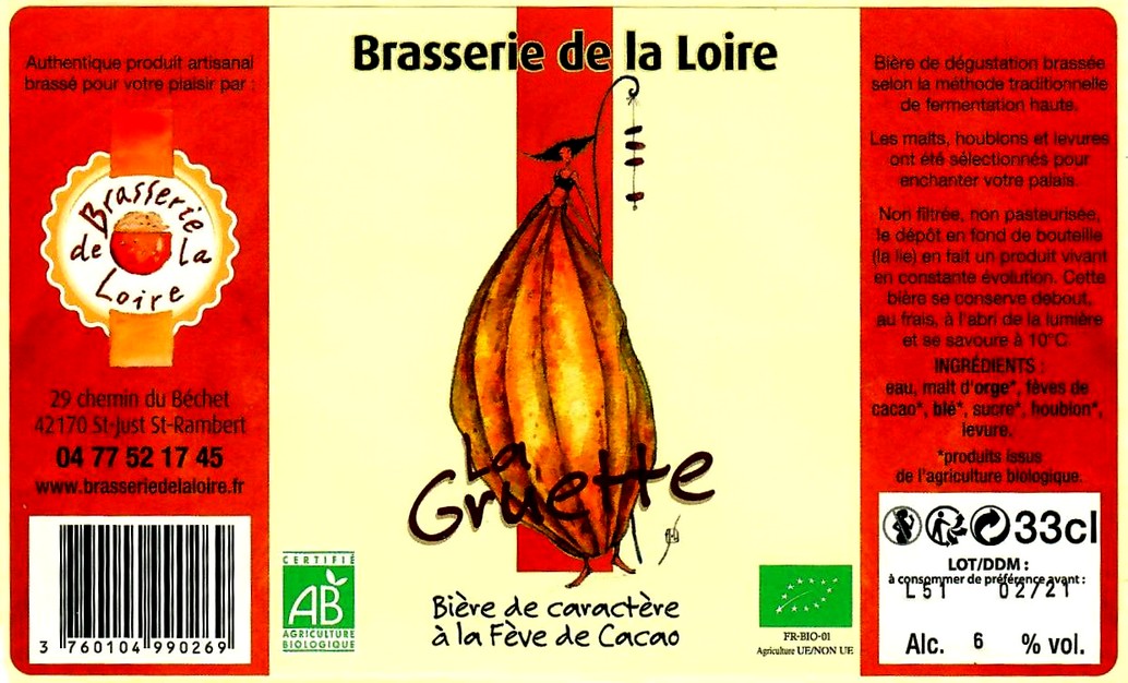 BRASSERIE DE LA LOIRE 20 etiquette BRASSERIE DE LA LOIRE 20