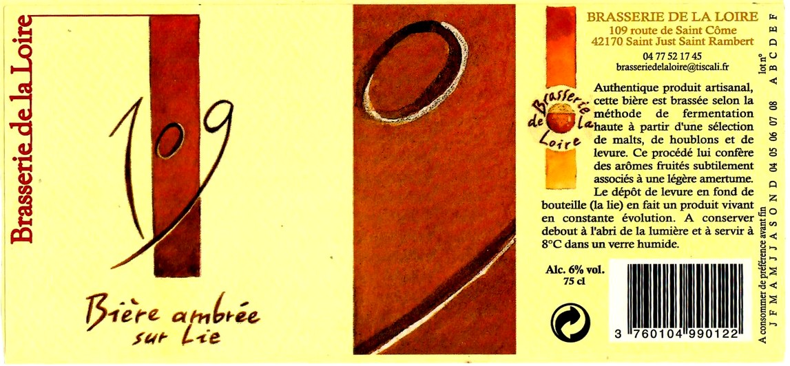 etiquette BRASSERIE DE LA LOIRE 35 etiquette BRASSERIE DE LA LOIRE 35