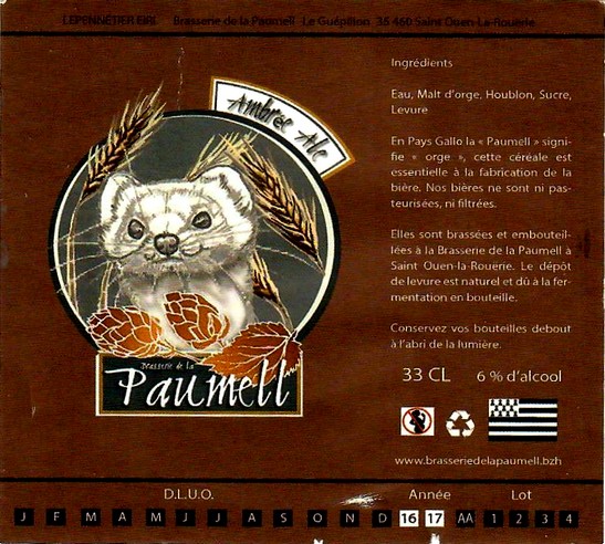 etiquette BRASSERIE DE LA PAUMELL 21