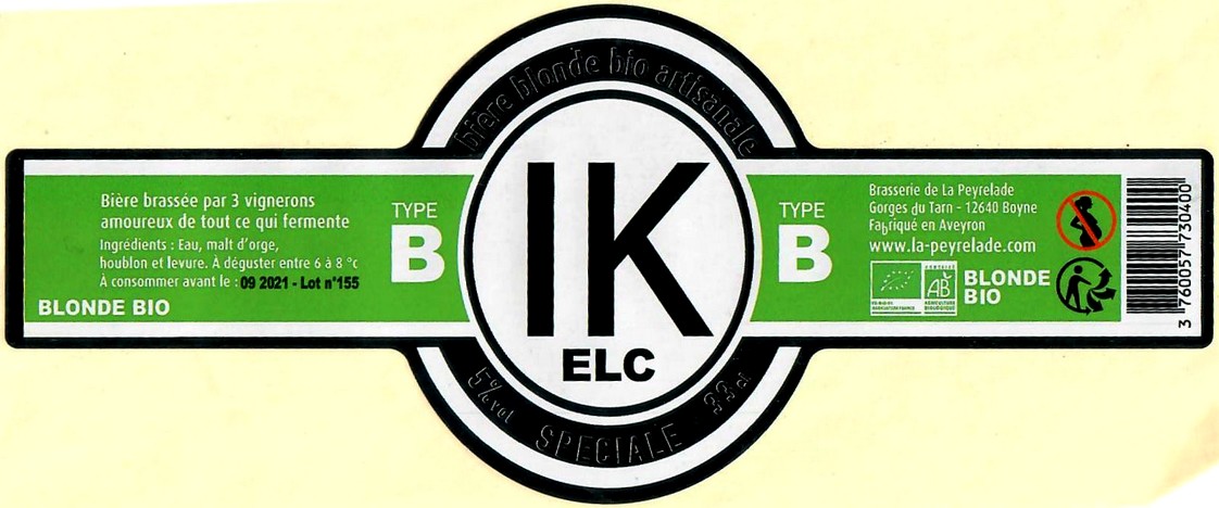 etiquette BRASSERIE DE LA PEYRELADE 01