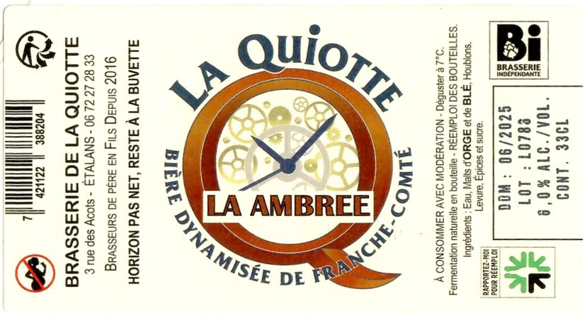 Etiquette BRASSERIE DE LA QUIOTTE 17