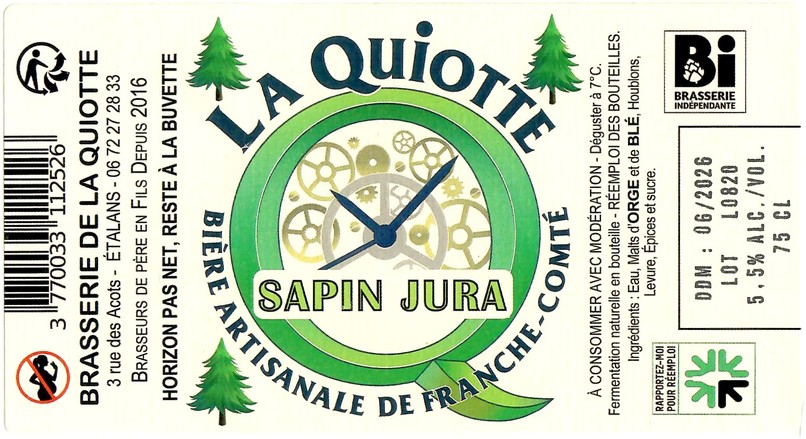 Etiquette BRASSERIE DE LA QUIOTTE 26