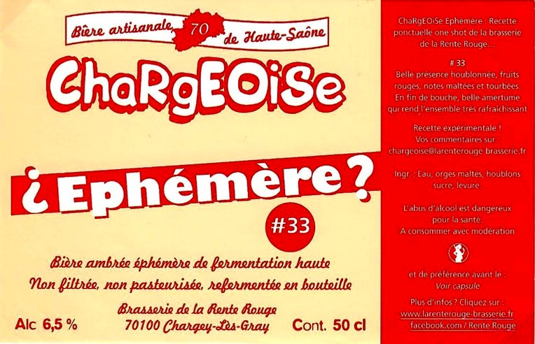 Etiquette BRASSERIE DE LA RENTE ROUGE 10