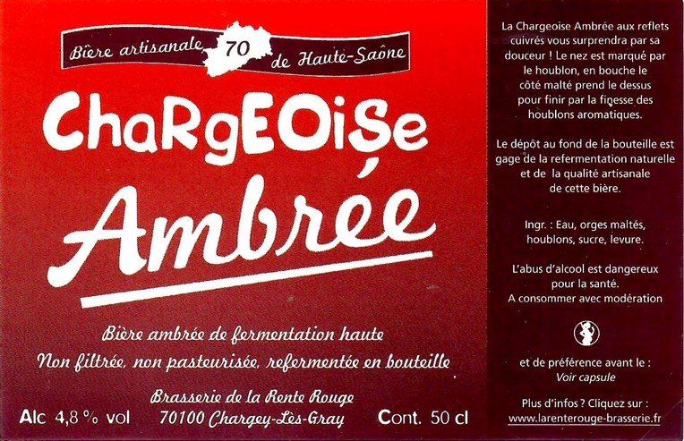Etiquette BRASSERIE DE LA RENTE ROUGE 11