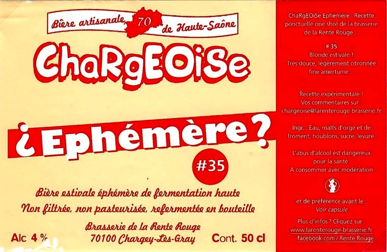 Etiquette BRASSERIE DE LA RENTE ROUGE 12