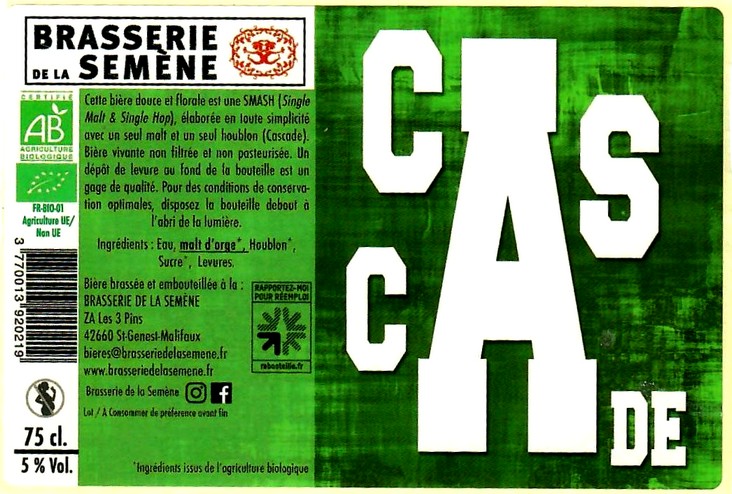 etiquette BRASSERIE DE LA SEMENE 06