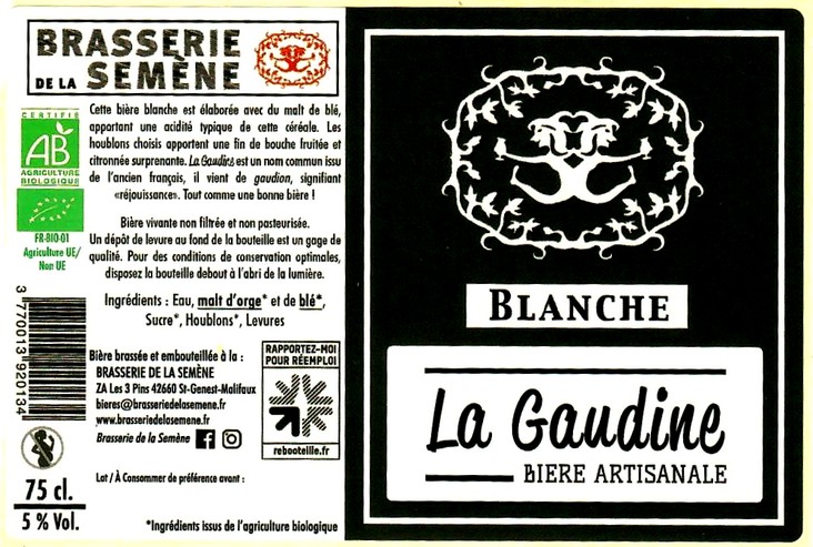 etiquette BRASSERIE DE LA SEMENE 10