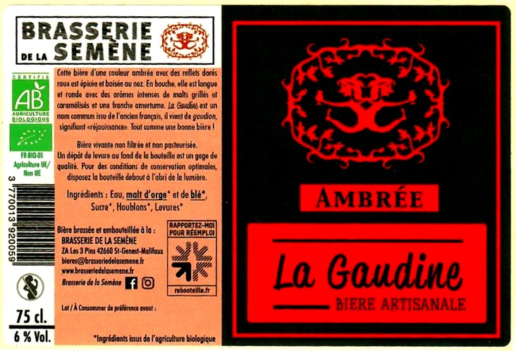 etiquette BRASSERIE DE LA SEMENE 12