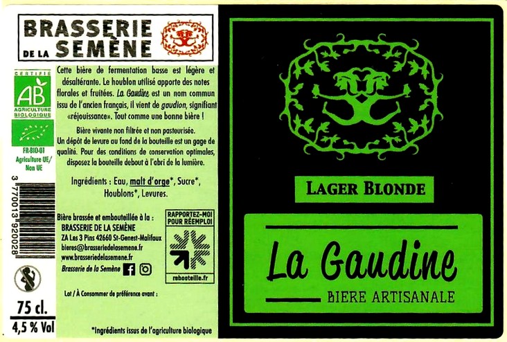 etiquette BRASSERIE DE LA SEMENE 13