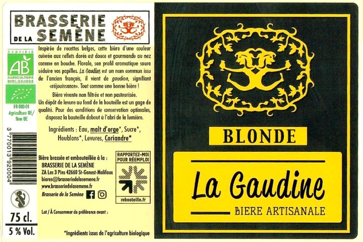Etiquette BRASSERIE DE LA SEMENE 18