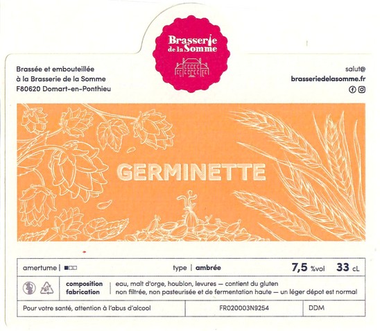 Etiquette BRASSERIE DE LA SOMME 108