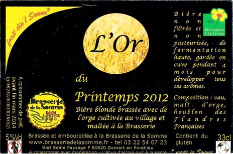 Etiquette BRASSERIE DE LA SOMME 12