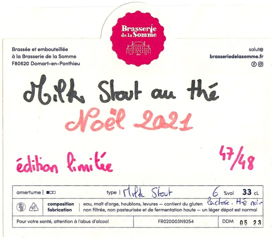 Etiquette BRASSERIE DE LA SOMME 126