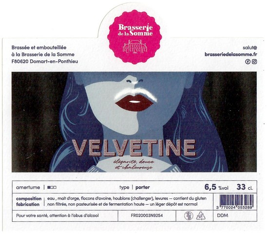 Etiquette BRASSERIE DE LA SOMME 162