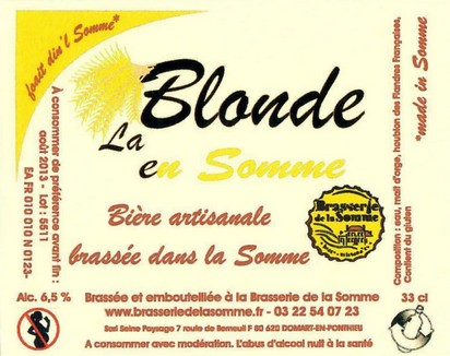 Etiquette BRASSERIE DE LA SOMME 32