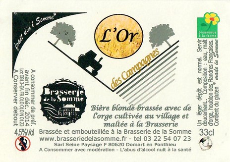 Etiquette BRASSERIE DE LA SOMME 52