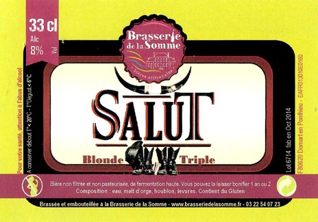 Etiquette BRASSERIE DE LA SOMME 54